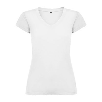 VICTORIA -Camiseta de cuello de pico de manga corta para mujer de 155 g/m² 