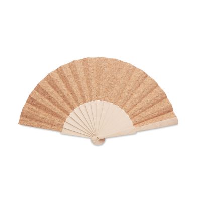 FANNY CORK - Abanico madera y tejido corcho