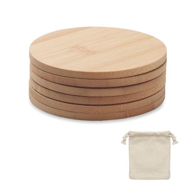 BAYIN SET - Juego de 6 posavasos de bambú