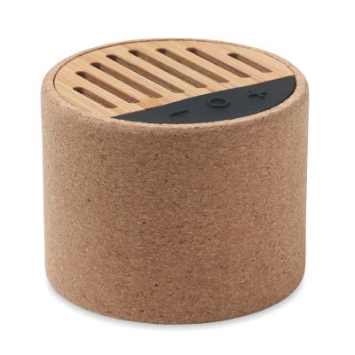 ROUND + - Altavoz redondo de corcho
