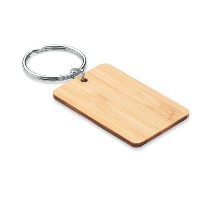ANGLEBOO - Llavero rectangular de bambú