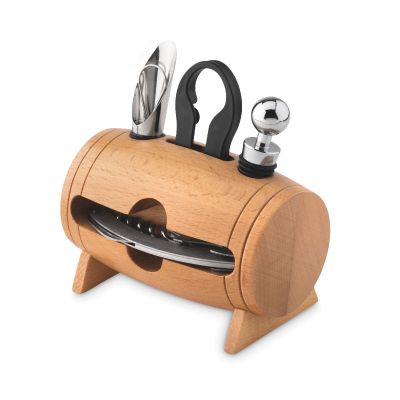 BOTA - Set de vino y soporte de madera