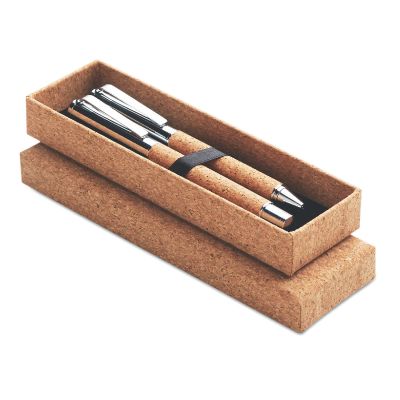 QUERCUS - Set bolígrafo y roller corcho