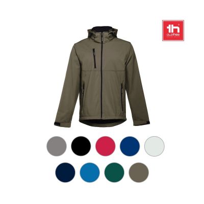 THC ZAGREB - Chaqueta softshell para hombre, con capucha removible