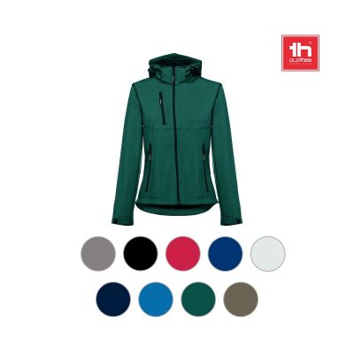THC ZAGREB WOMEN - Chaqueta softshell para mujer, con capucha removible