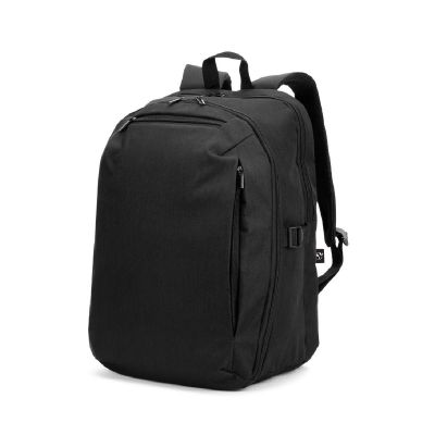 UDINE - Mochila con un compartimento de apertura completa en poliéster reciclado 300D de alta densidad de 16