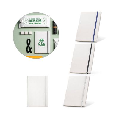 MILKY - Libreta A5 con tapa rígida en papel 100 % reciclado