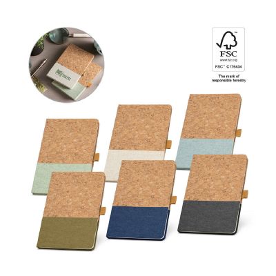 KLEE - Cuaderno A5 de corcho y lino con hojas rayadas