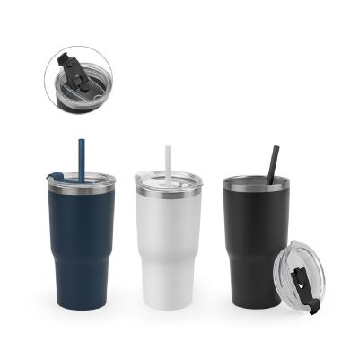 JOYNER M - Vaso de viaje compacto de acero inoxidable (91 % reciclado) con aislamiento al vacío de doble pared y acabado mate de 600 ml