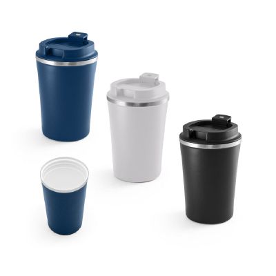 PHELPS CERAMIC - Taza de viaje de acero inoxidable con acabado interior de cerámica de 470 ml