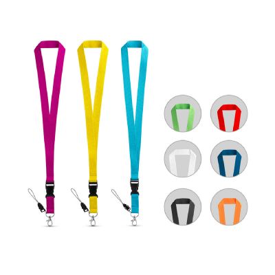 ANQUETIL - Lanyard de poliéster con mosquetón metálico