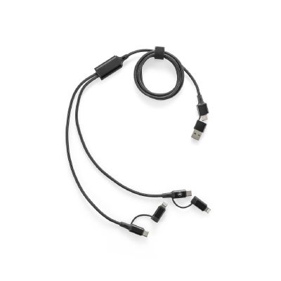 BERTOZZI - Cable USB superrápido 6 en 1 fabricado con aluminio reciclado (20 %) y PET reciclado (4 %)