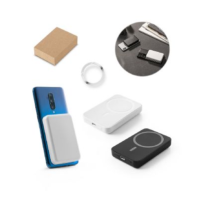 AMPERE 5 - Power bank magnético de 5'000 mAh con cargador inalámbrico superrápido de 15W en ABS reciclado (100% rABS)