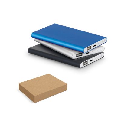 MARCET - Power bank slim 4'000 mAh, fabricado en ABS reciclado (70 % rABS) y aluminio reciclado (30 % rAL)