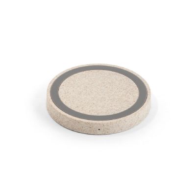 CUVIER - Cargador inalámbrico de 15W, fabricado en ABS reciclado (65 % rABS) y fibra de paja de trigo (35 %)
