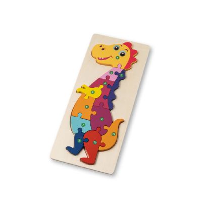 DIPLODOCO - Rompecabezas con forma de dinosaurio hecho en madera contrachapada de pino