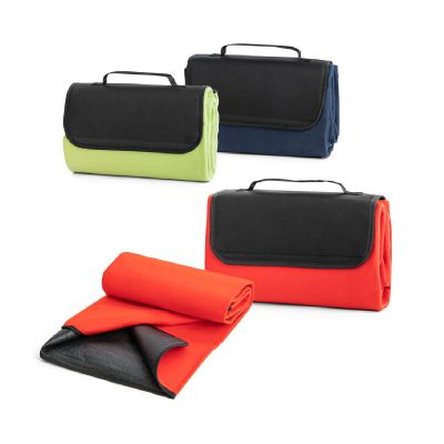 RILEY - Manta polar con asa de transporte y solapa (180 g/m²)