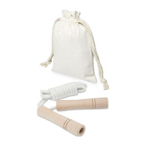 DENISE -Cuerda de saltar de madera en bolsa de algodón 