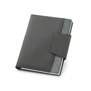 RUSSEL - Cubierta de PU y tejido de poliéster con cuaderno A5 con páginas lisas