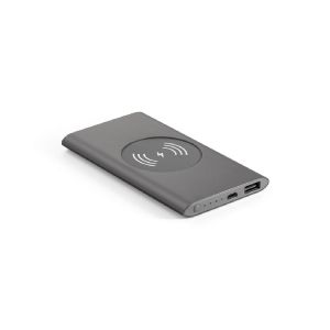 CASSINI - Power bank 4'000 mAh con cargador inalámbrico de 5W, fabricado en aluminio reciclado (100% rAL)