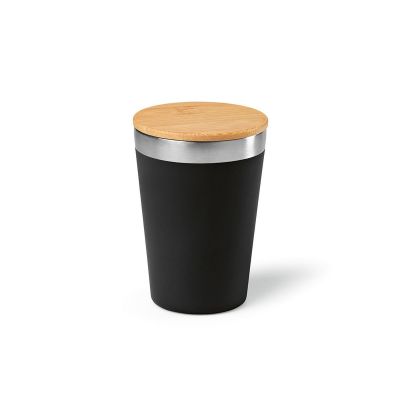 DON - Vaso de viaje ; rInox y tapa de bambú de 400 ml. Doble pared