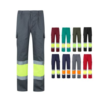 VL ATHENA - Pantalón de sarga bicolor (210 g/m²), forrado, multibolsillos, en algodón (20 %) y poliéster (80 %)