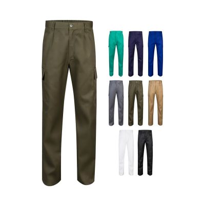 VL AINE - Pantalón multibolsillos de sarga (190g/m²), en algodón (20%) y poliéster (80%)