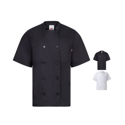 VL DURGA - Chaqueta de cocina de manga corta en popelina (110 g/m²) de algodón (35%) y poliéster (65%)