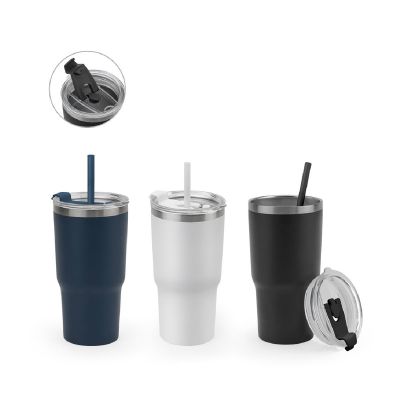 JOYNER M - Vaso de viaje compacto de acero inoxidable (91 % reciclado) con aislamiento al vacío de doble pared y acabado mate de 600 ml