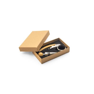 SAVORY - Juego de vino de bambú y acero inoxidable