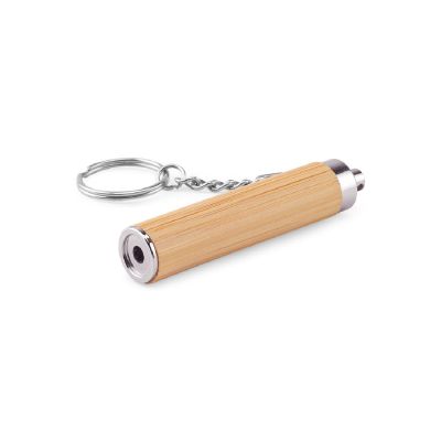 RACHEL - Llavero de bambú y ABS con linterna LED