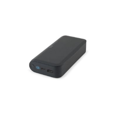 BECKER 20 - Batería externa de 20 000 mAh en ABS reciclado (100 % rABS) con cargador inalámbrico ultrarrápido de 15 W