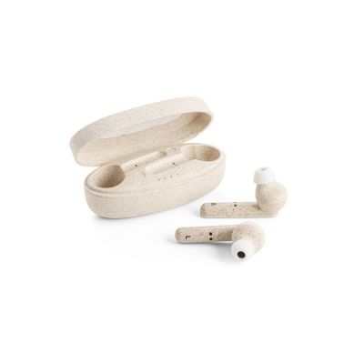 FOURIER - Auriculares inalámbricos con batería de 3 horas de duración en fibra de paja de trigo y PP