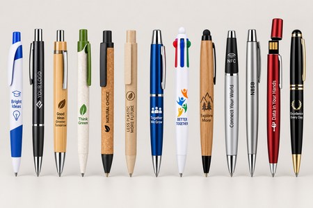 Bolígrafos personalizados de distintos modelos y materiales, con NFC y USB