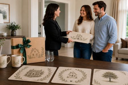 Manteles individuales personalizados en regalo de bienvenida para un nuevo hogar