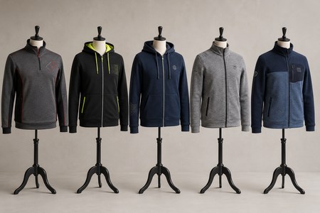 Sudaderas con cremallera personalizadas comparadas en maniquíes
